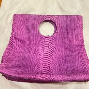 Doncaster Vintage Pink/Purple Python Embossed Italian Leather Bag